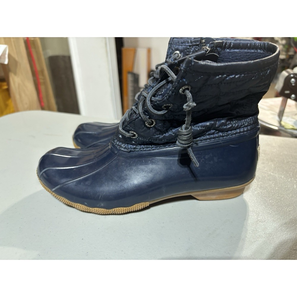 SPERRY Top Sider Navy‎ Saltwater Core Boots Shoes rain snow Women size 7